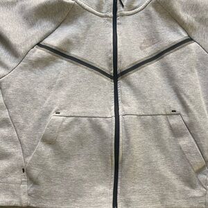 Nike Kids Light Gray Hoodie with Black Trim